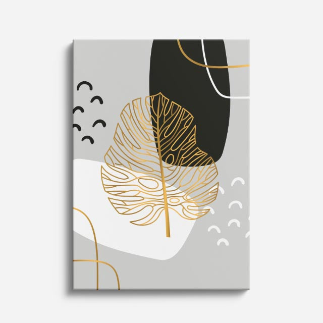 cuadro canvas floral y botanico hoja solar estilo contemporaneo