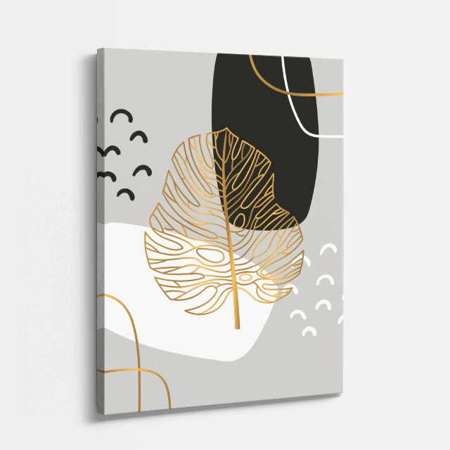 cuadro canvas floral y botanico hoja solar estilo contemporaneo