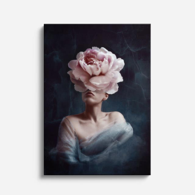 cuadro canvas floral y botanico peonia onirica estilo contemporaneo