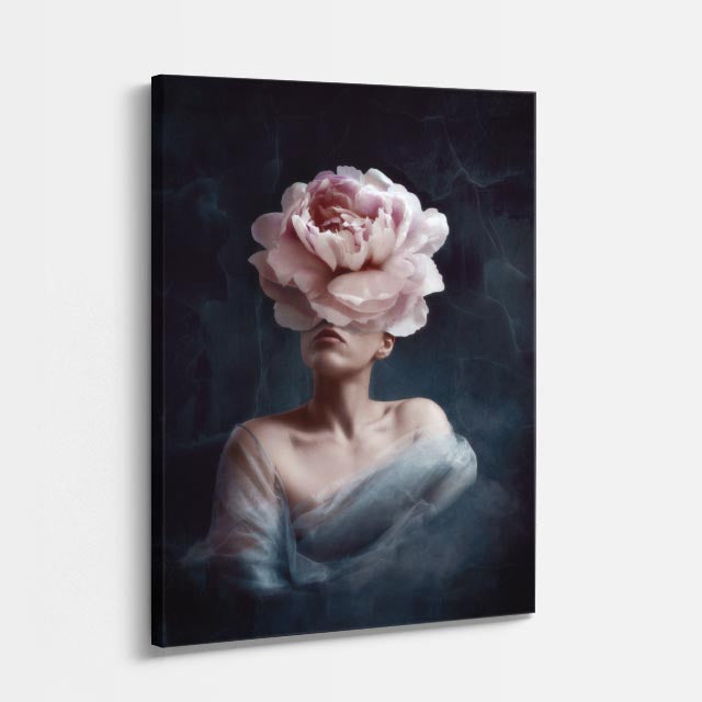 cuadro canvas floral y botanico peonia onirica estilo contemporaneo