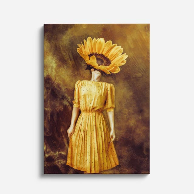 cuadro canvas floral y botanico musa girasol estilo contemporaneo