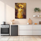 cuadro canvas floral y botanico musa girasol estilo contemporaneo