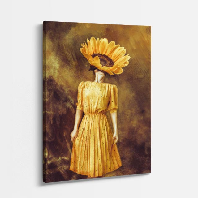 cuadro canvas floral y botanico musa girasol estilo contemporaneo