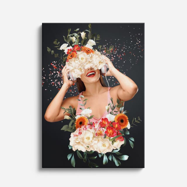 cuadro canvas floral y botanico bouquet luminoso estilo contemporaneo