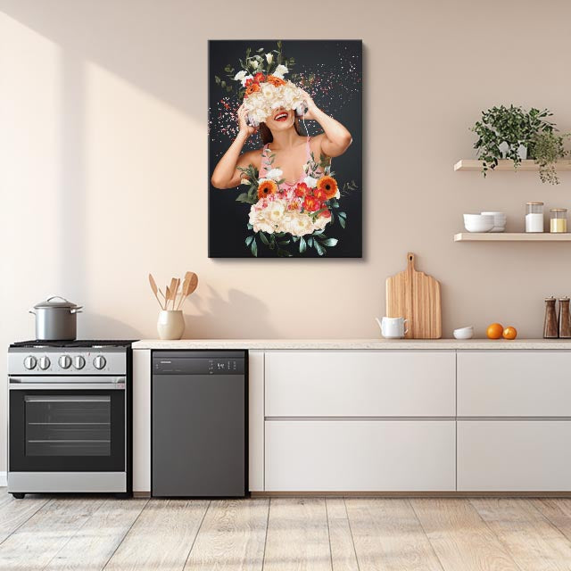 cuadro canvas floral y botanico bouquet luminoso estilo contemporaneo