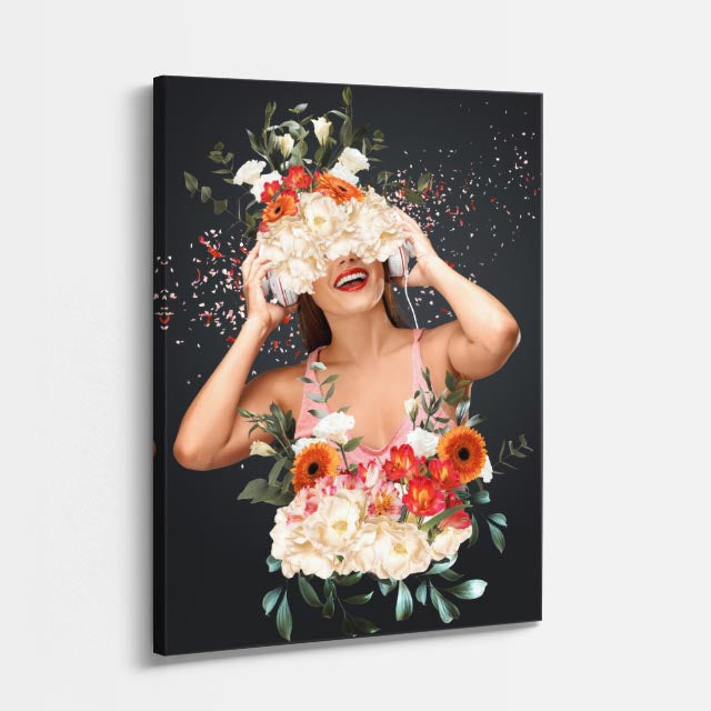 cuadro canvas floral y botanico bouquet luminoso estilo contemporaneo