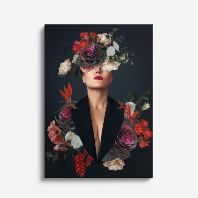 cuadro canvas floral y botanico floral noir estilo contemporaneo