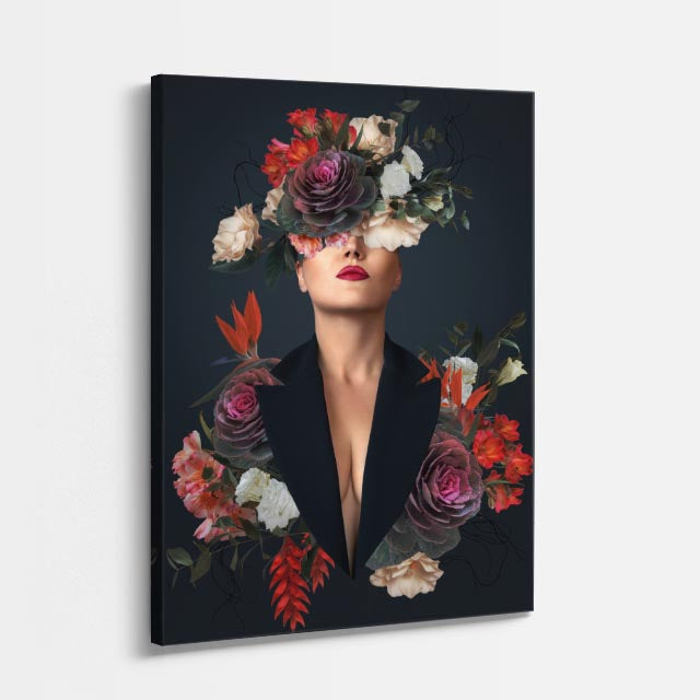 cuadro canvas floral y botanico floral noir estilo contemporaneo