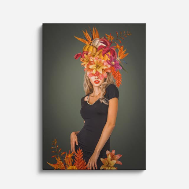 cuadro canvas floral y botanico musa tropical estilo contemporaneo