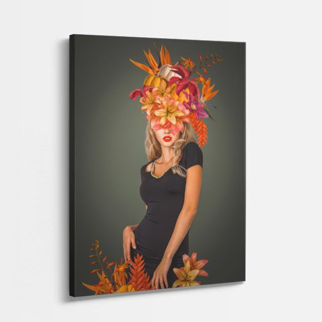 cuadro canvas floral y botanico musa tropical estilo contemporaneo
