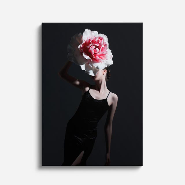 cuadro canvas floral y botanico peonia escenica estilo contemporaneo