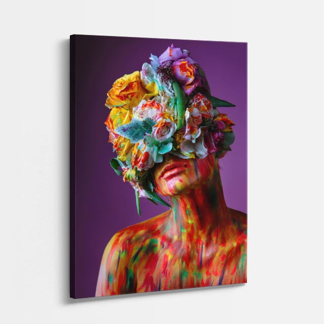 cuadro canvas floral y botanico explosion botanica estilo contemporaneo