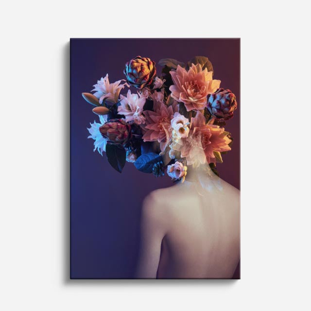 cuadro canvas floral y botanico corona nocturna estilo contemporaneo