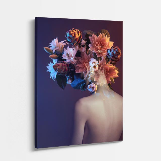cuadro canvas floral y botanico corona nocturna estilo contemporaneo