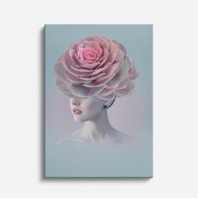 cuadro canvas floral y botanico nube rosada estilo contemporaneo