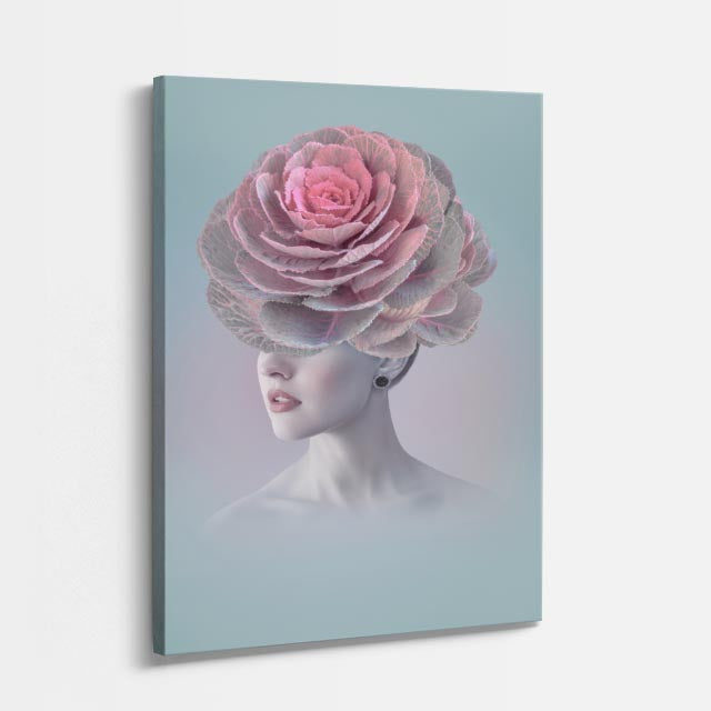 cuadro canvas floral y botanico nube rosada estilo contemporaneo