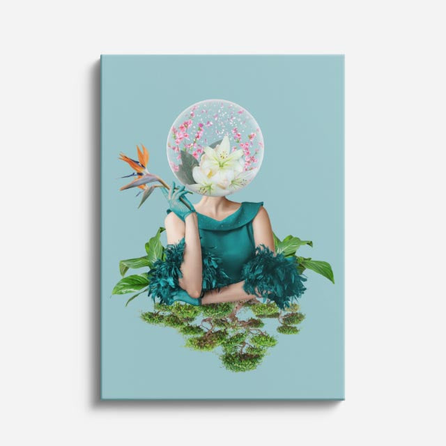 cuadro canvas floral y botanico esfera botanica estilo contemporaneo