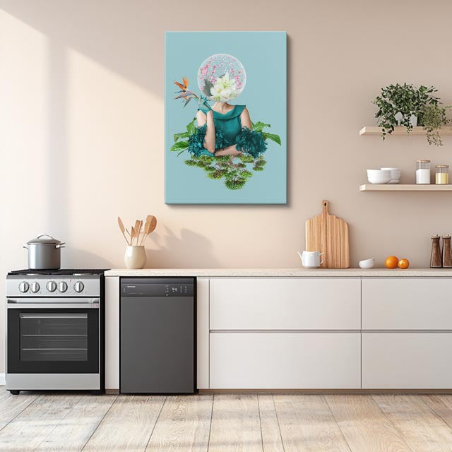 cuadro canvas floral y botanico esfera botanica estilo contemporaneo
