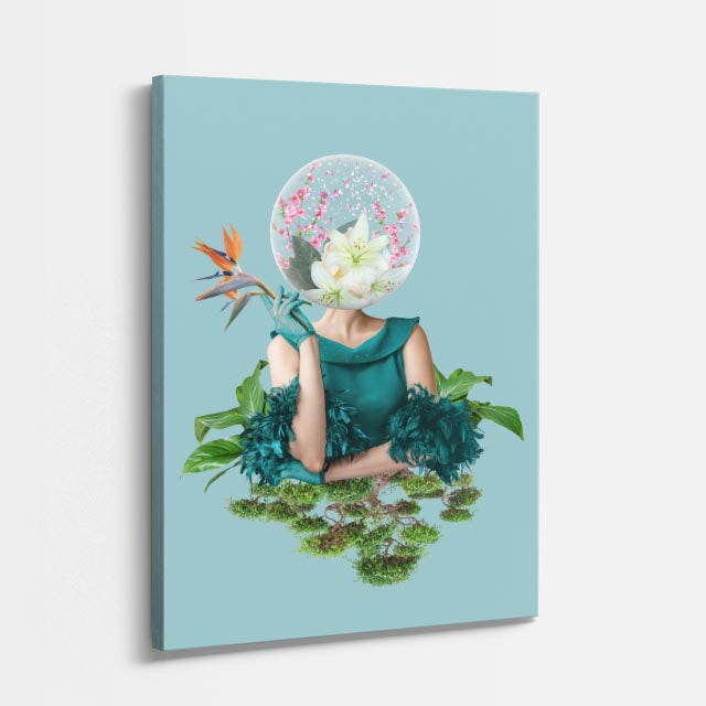 cuadro canvas floral y botanico esfera botanica estilo contemporaneo