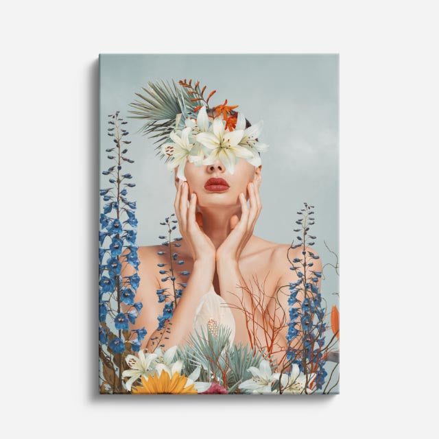 cuadro canvas floral y botanico jardin serena estilo contemporaneo