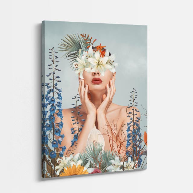 cuadro canvas floral y botanico jardin serena estilo contemporaneo