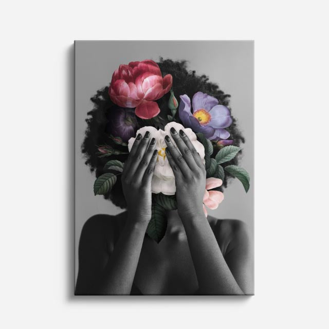 cuadro canvas floral y botanico misterio floral estilo contemporaneo