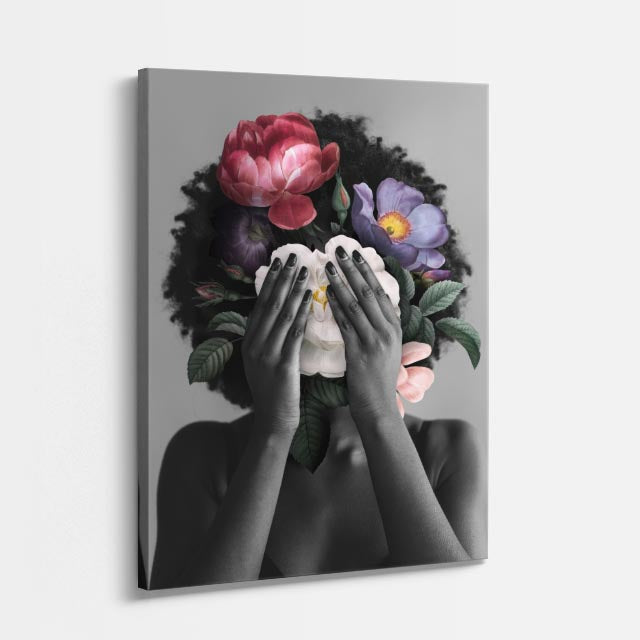 cuadro canvas floral y botanico misterio floral estilo contemporaneo