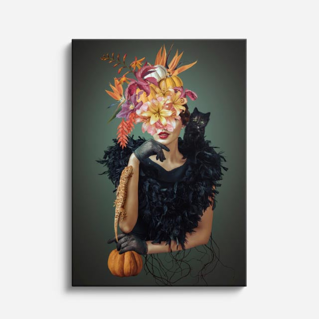 cuadro canvas floral y botanico fuego botanico estilo contemporaneo