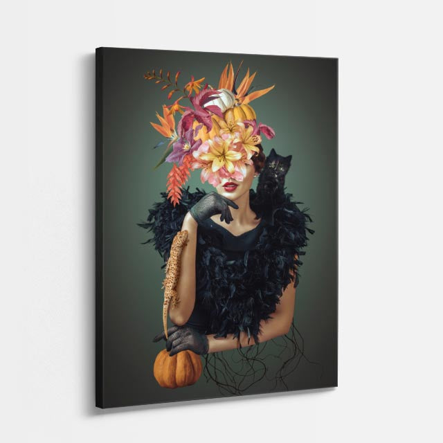 cuadro canvas floral y botanico fuego botanico estilo contemporaneo