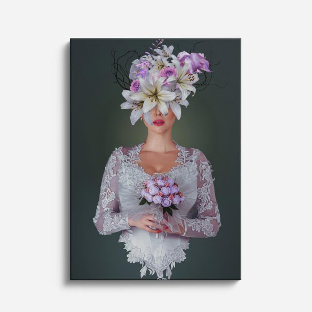 cuadro canvas floral y botanico vestido de petalos estilo contemporaneo