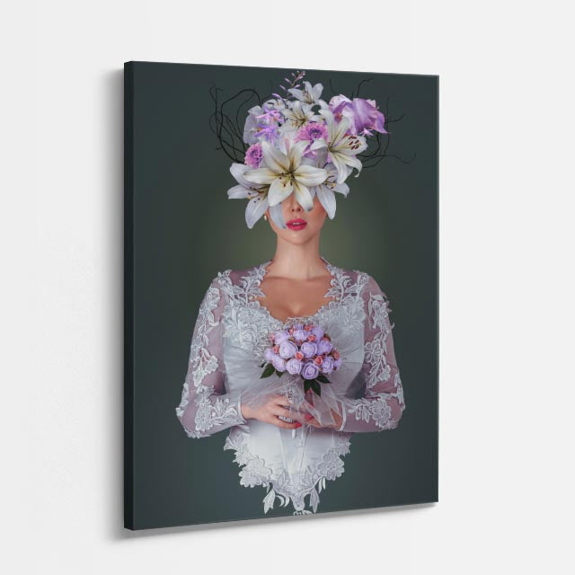 cuadro canvas floral y botanico vestido de petalos estilo contemporaneo