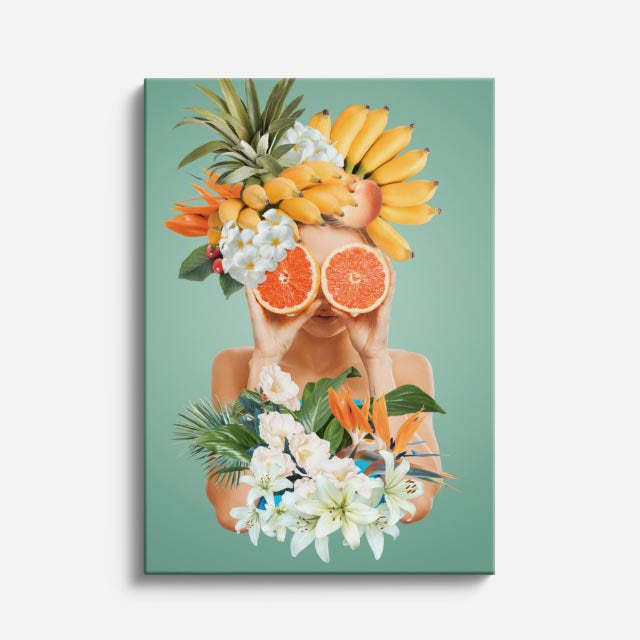 cuadro canvas floral y botanico cosecha solar estilo contemporaneo