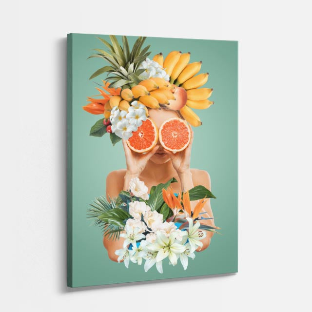 cuadro canvas floral y botanico cosecha solar estilo contemporaneo