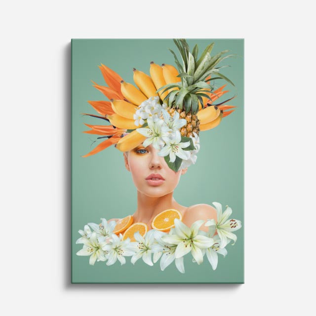 cuadro canvas floral y botanico tocado tropical estilo contemporaneo