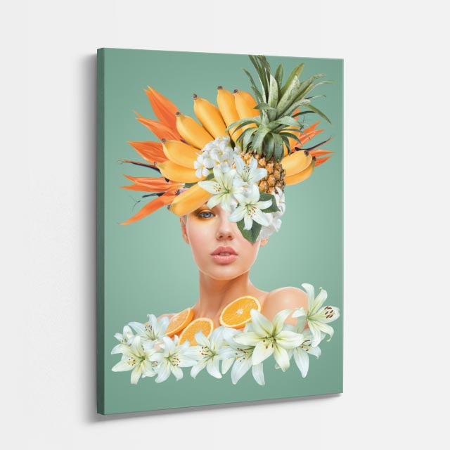 cuadro canvas floral y botanico tocado tropical estilo contemporaneo