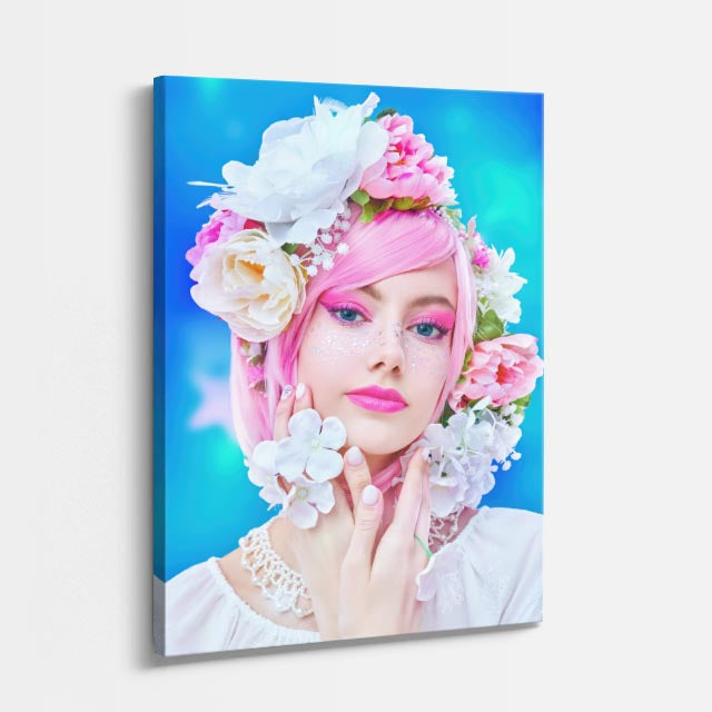 cuadro canvas floral y botanico calavera botanica estilo contemporaneo