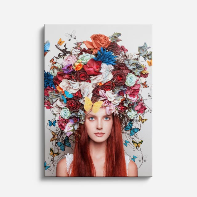 cuadro canvas floral y botanico corona salvaje estilo contemporaneo