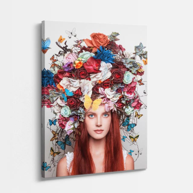 cuadro canvas floral y botanico corona salvaje estilo contemporaneo