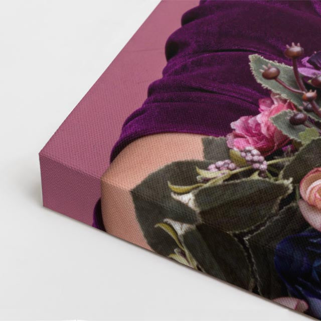 cuadro canvas floral y botanico jardin magenta estilo contemporaneo