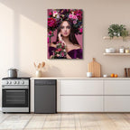 cuadro canvas floral y botanico jardin magenta estilo contemporaneo