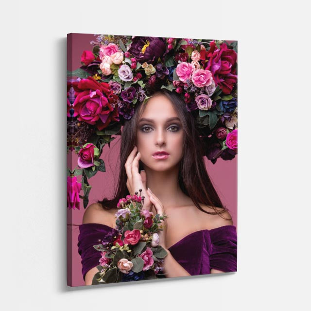 cuadro canvas floral y botanico jardin magenta estilo contemporaneo
