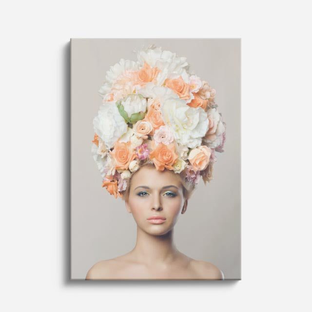 cuadro canvas floral y botanico corona pastel estilo contemporaneo