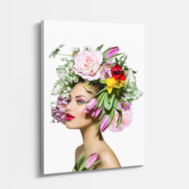 cuadro canvas floral y botanico perfil floral vivo estilo contemporaneo