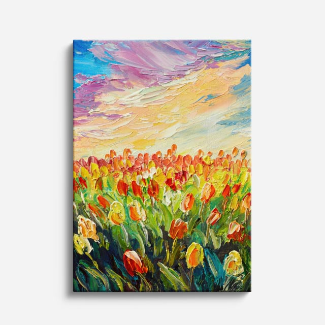 cuadro canvas floral y botanico pradera en flor estilo contemporaneo