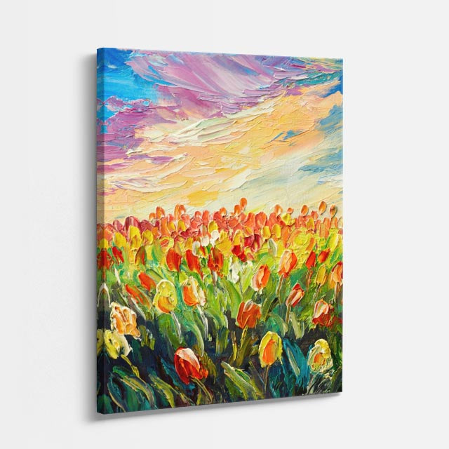 cuadro canvas floral y botanico pradera en flor estilo contemporaneo