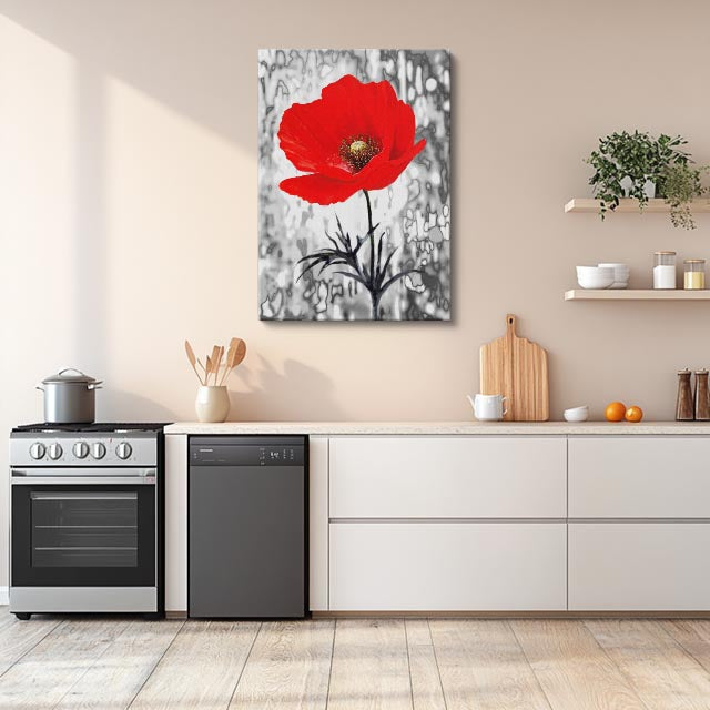 cuadro canvas floral y botanico amapola serena estilo contemporaneo