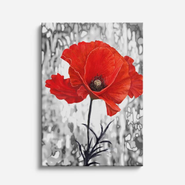 cuadro canvas floral y botanico doble amapola estilo contemporaneo