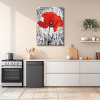cuadro canvas floral y botanico doble amapola estilo contemporaneo