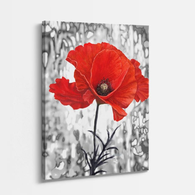 cuadro canvas floral y botanico doble amapola estilo contemporaneo
