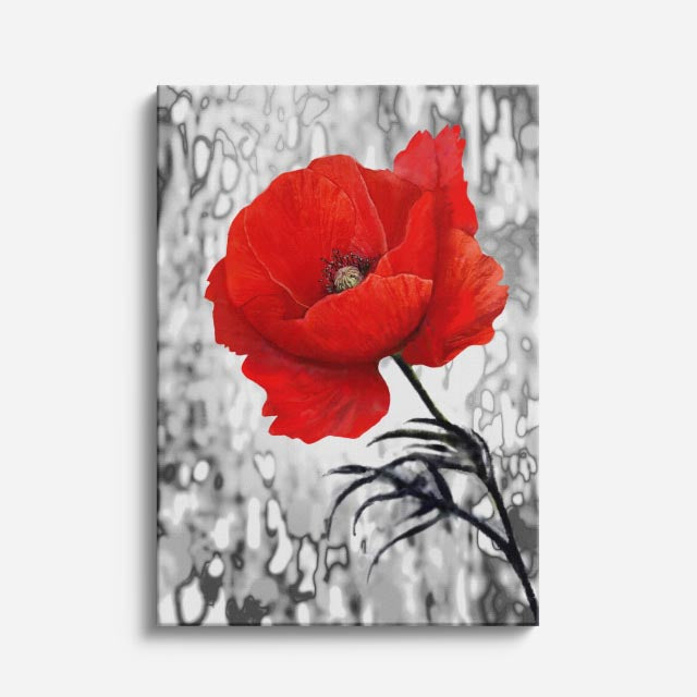cuadro canvas floral y botanico flor carmesi estilo contemporaneo